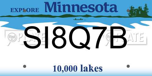 SI8Q7B Minnesota License Plate