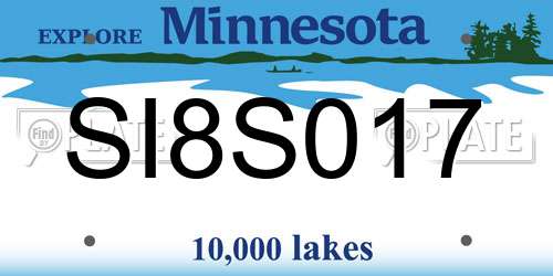 SI8S017 Minnesota License Plate