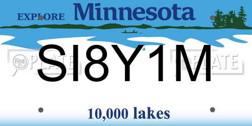 SI8Y1M Minnesota License Plate