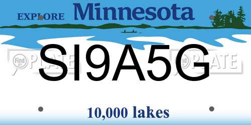 SI9A5G Minnesota License Plate