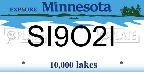 SI9O2I Minnesota License Plate