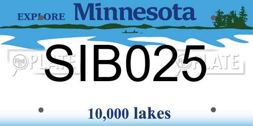 SIB025 Minnesota License Plate