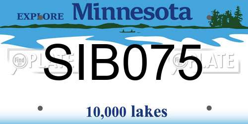 SIB075 Minnesota License Plate