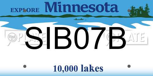 SIB07B Minnesota License Plate