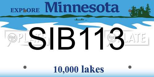 SIB113 Minnesota License Plate