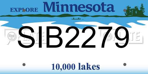 SIB2279 Minnesota License Plate