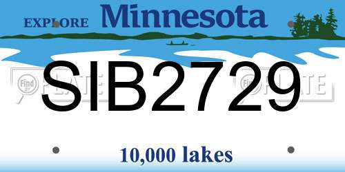 SIB2729 Minnesota License Plate