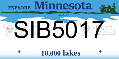SIB5017 Minnesota License Plate