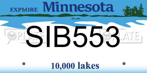 SIB553 Minnesota License Plate