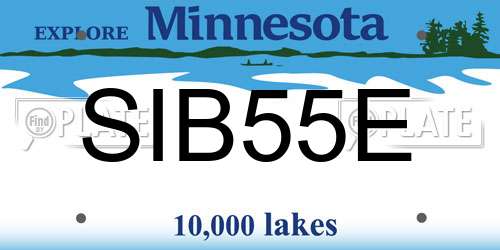 SIB55E Minnesota License Plate