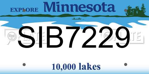 SIB7229 Minnesota License Plate