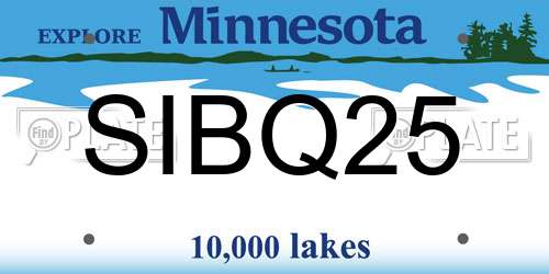 SIBQ25 Minnesota License Plate