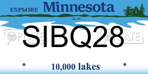 SIBQ28 Minnesota License Plate