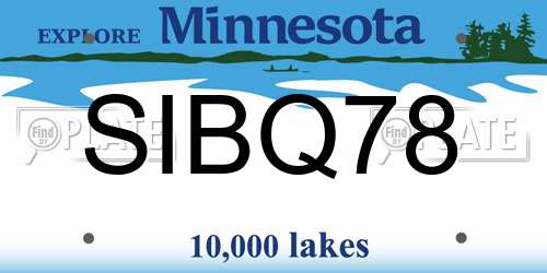 SIBQ78 Minnesota License Plate