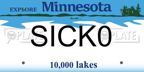 SICK0 Minnesota License Plate