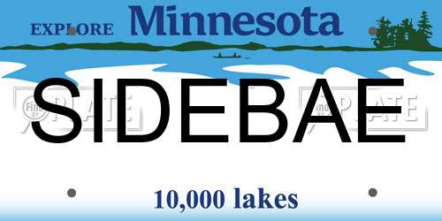 SIDEBAE Minnesota License Plate