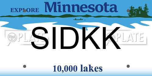 SIDKK Minnesota License Plate