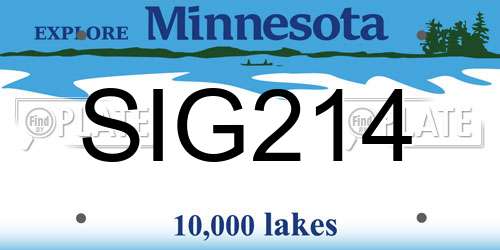 SIG214 Minnesota License Plate