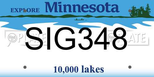 SIG348 Minnesota License Plate