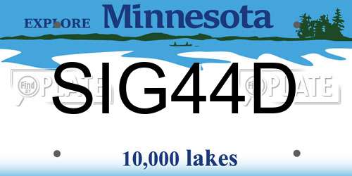SIG44D Minnesota License Plate