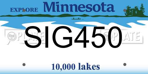 SIG450 Minnesota License Plate