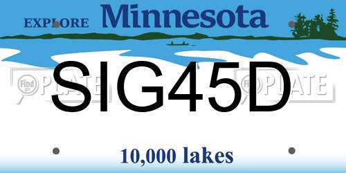 SIG45D Minnesota License Plate