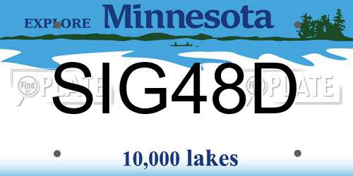 SIG48D Minnesota License Plate