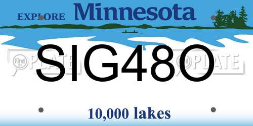 SIG48O Minnesota License Plate