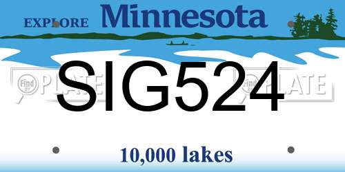 SIG524 Minnesota License Plate