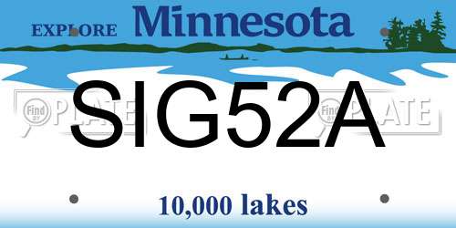 SIG52A Minnesota License Plate