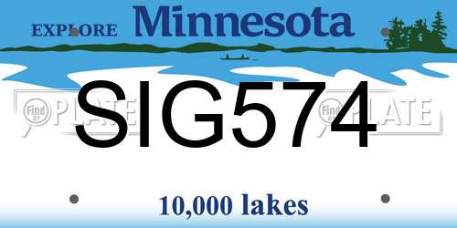 SIG574 Minnesota License Plate