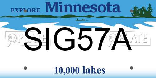 SIG57A Minnesota License Plate