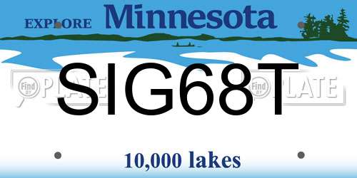 SIG68T Minnesota License Plate