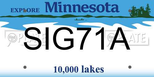 SIG71A Minnesota License Plate