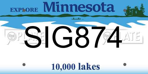 SIG874 Minnesota License Plate