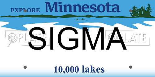SIGMA Minnesota License Plate