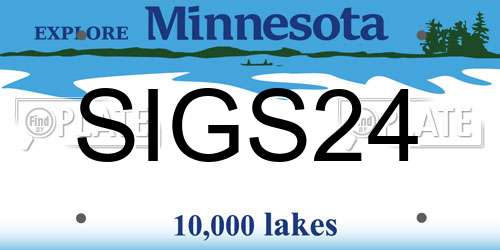 SIGS24 Minnesota License Plate
