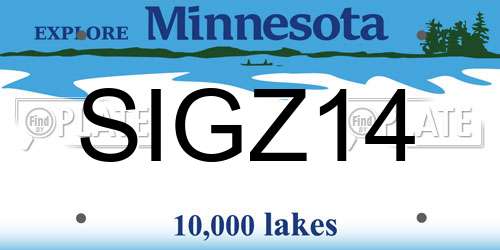 SIGZ14 Minnesota License Plate