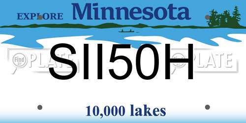 SII50H Minnesota License Plate
