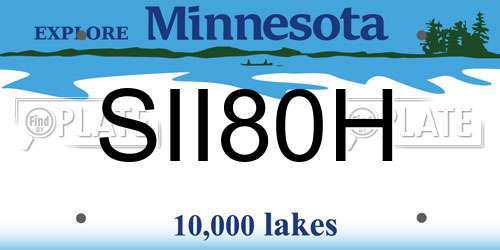 SII80H Minnesota License Plate
