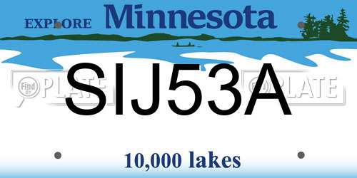 SIJ53A Minnesota License Plate