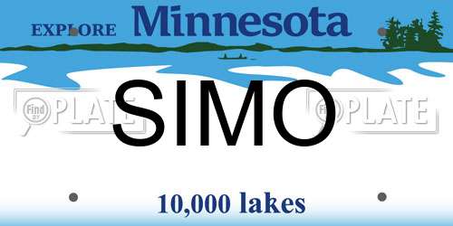 SIMO Minnesota License Plate