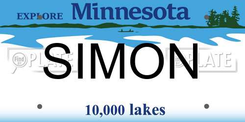 SIMON Minnesota License Plate