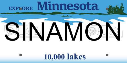 SINAMON Minnesota License Plate