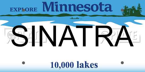 SINATRA Minnesota License Plate