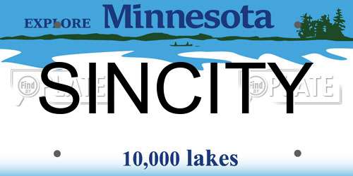 SINCITY Minnesota License Plate