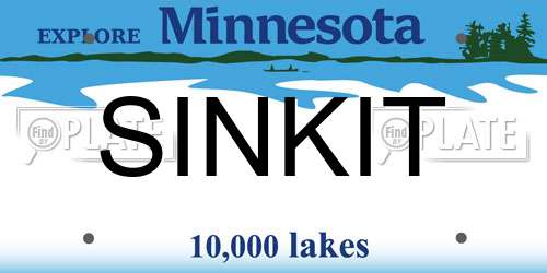 SINKIT Minnesota License Plate