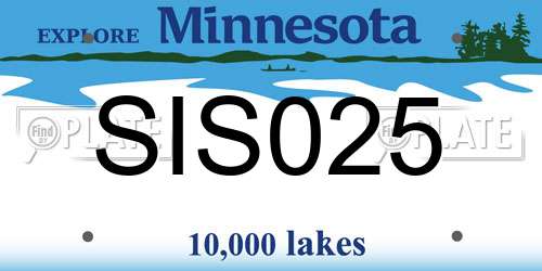 SIS025 Minnesota License Plate