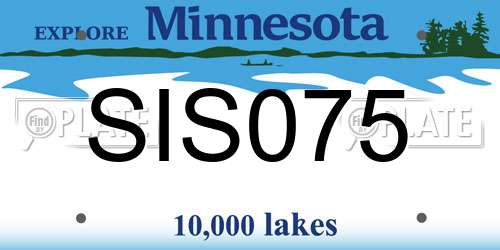 SIS075 Minnesota License Plate