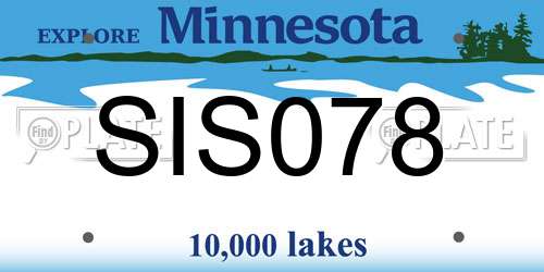 SIS078 Minnesota License Plate